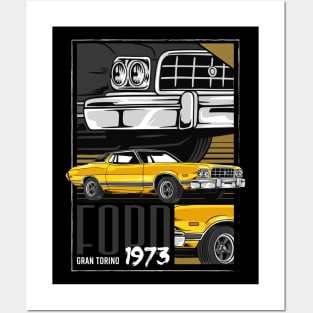 Vintage V8 Torino Car Posters and Art